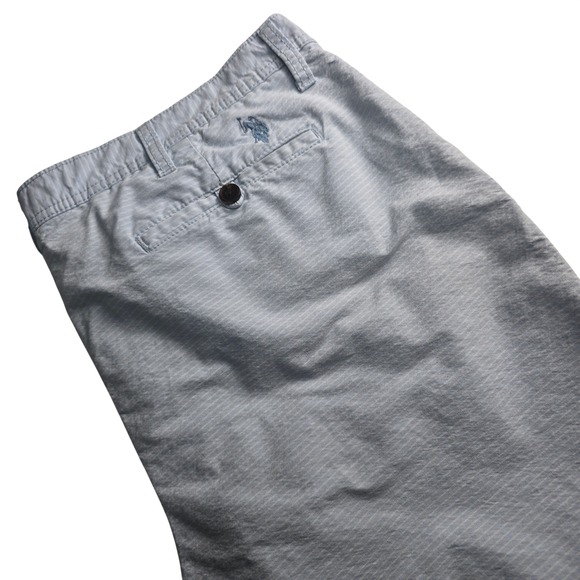 U.S. Polo Assn. Other - U.S. Polo Assn Chino Shorts Mens W40 Light Blue Striped Relaxed Fit Cotton